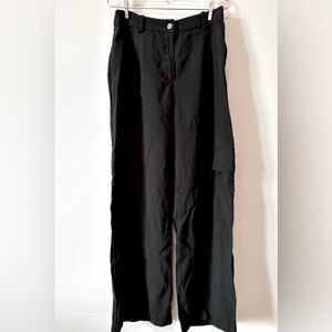 H&M Black Wide Leg Cargo Pants 12